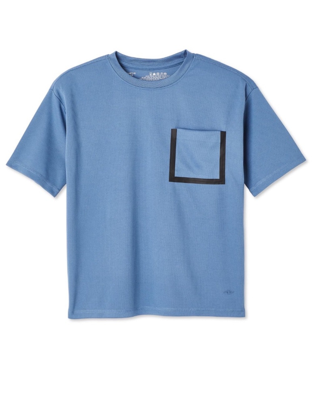 Boys Athletic T-Shirt - Front Pocket - Breathable Pin Hole Mesh Fabric - Blue